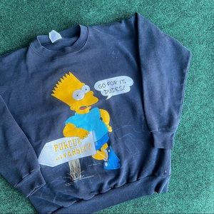 Rare 1990 Bart Simpson Purdue crewneck sweater vintage